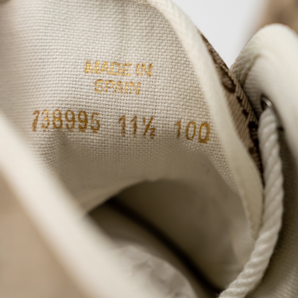 size 11.5G - Gucci GG Canvas Monogram Sneakers Tortuga Beige High Top - Picture 7 of 10
